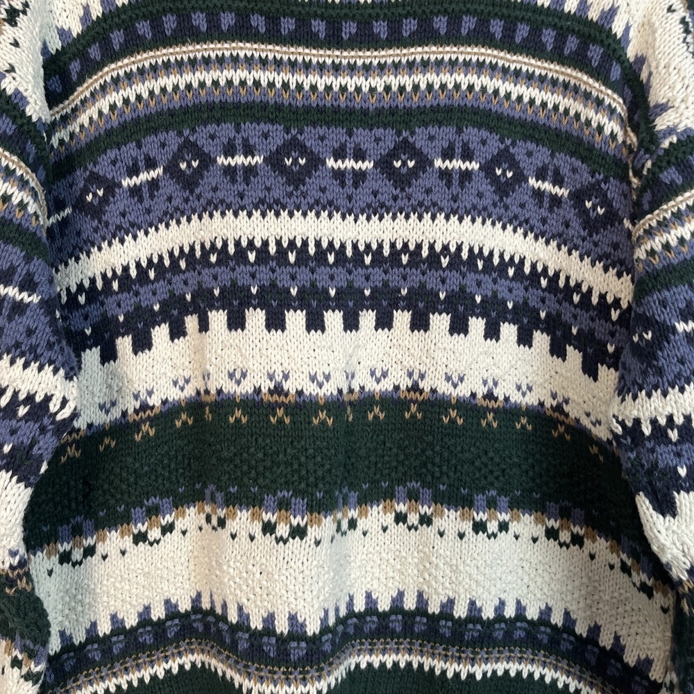 Vintage Lake Harmony Chunky Knit Sweater XL L‎ Grandpa Nordic Fair Isle USA 90s - Picture 7 of 10